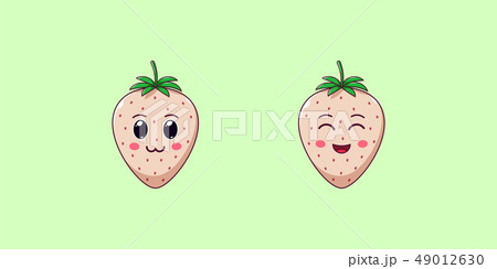 いちご イチゴ 苺 顔のイラスト素材