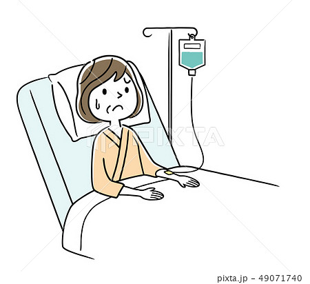 入院 困る 不安 女性のイラスト素材