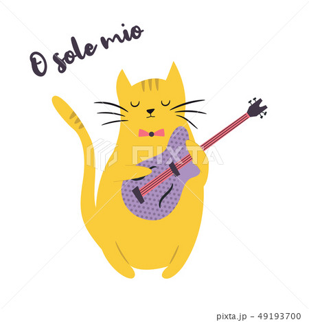ねこ 猫 ネコ ギターのイラスト素材
