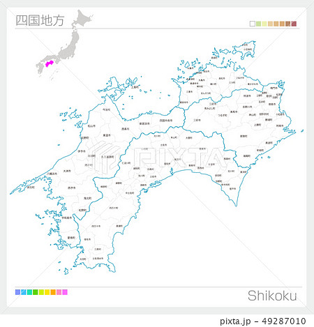 四国地図のベクター素材集 ピクスタ