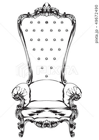 インテリア 貴族的な 椅子 チェアのイラスト素材