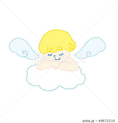 赤ちゃん 天使の羽 後ろ姿 乳児の写真素材