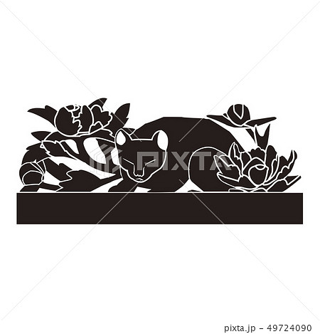 眠り猫 日光東照宮のイラスト素材
