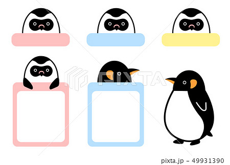 ペンギン かわいい イラスト アイコンの写真素材