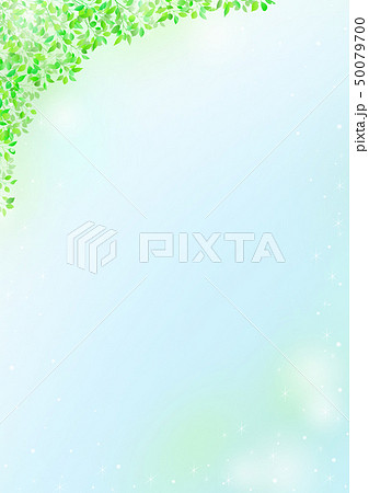葉 新緑 背景 青空のイラスト素材