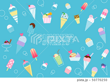 ソフトクリーム ベクター 子供 夏のイラスト素材