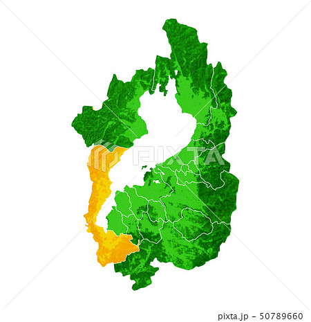 滋賀県 滋賀 地図 市町村のイラスト素材