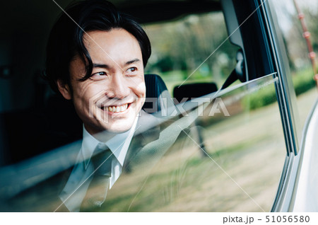 車窓 車の写真素材