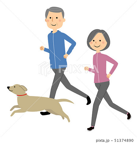 愛犬 老犬 シニア 犬のイラスト素材