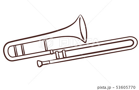 トロンボーン 管楽器 吹奏楽 金管楽器のイラスト素材