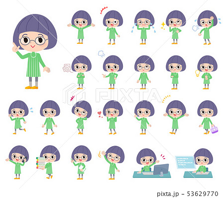 眼鏡 女の子のイラスト素材