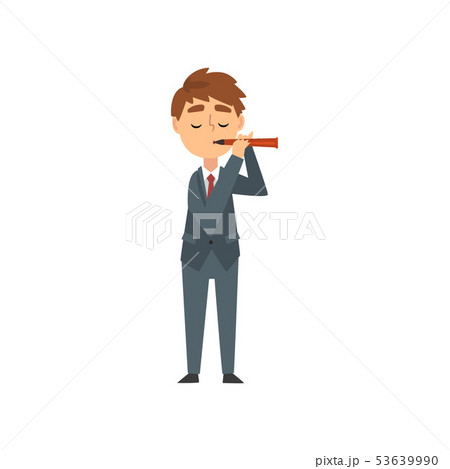 フルート奏者のイラスト素材