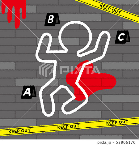 殺人 被害者 殺人現場 血のイラスト素材