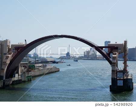 安治川水門 水の写真素材