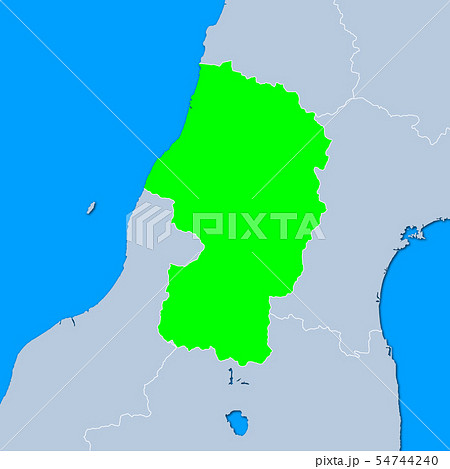 山形県地図のイラスト素材