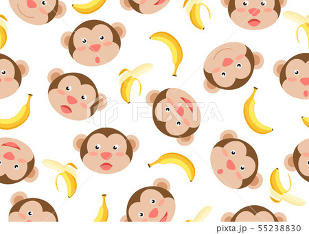 さる サル 猿 バナナのイラスト素材