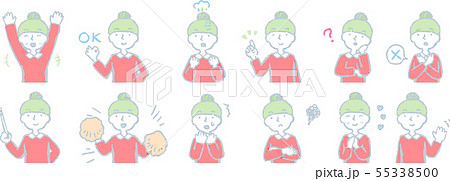 お団子ヘアのイラスト素材