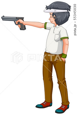 銃 撃つ 女の子 女子のイラスト素材