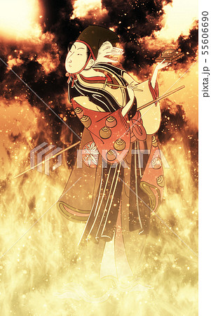 キツネ 狐面 お面 和のイラスト素材