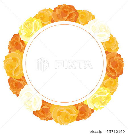 オレンジ色バラのイラスト素材