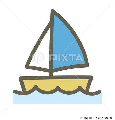 海 船 ヨット かわいいのイラスト素材