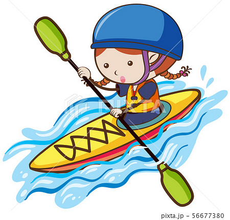 少年 男の子 カヌー 漫画のイラスト素材