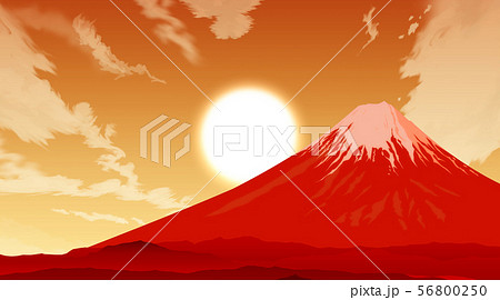 赤富士のイラスト素材