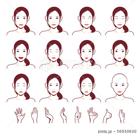 女性 女 女の子 韓国人のイラスト素材