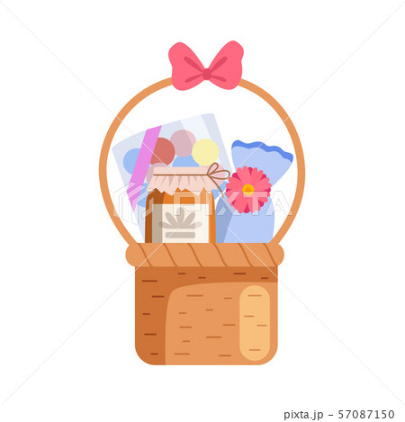 お菓子 かご バスケット 飴のイラスト素材