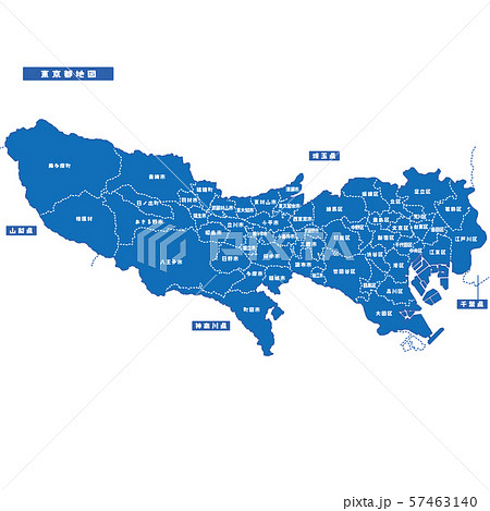 東京 東京都 地図 ベクターのイラスト素材