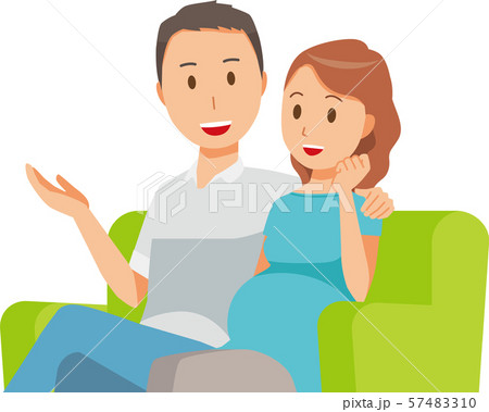 夫婦 会話 カップル お喋りのイラスト素材