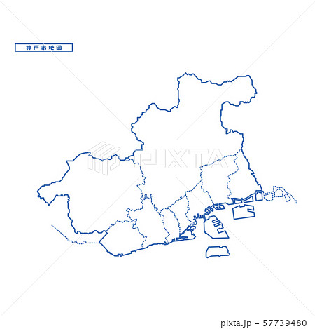 神戸市地図のイラスト素材