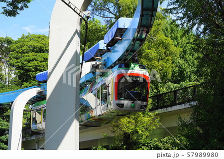 モノレール 上野動物園 乗り物 鉄道の写真素材