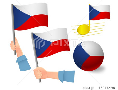 チェコ国旗のイラスト素材