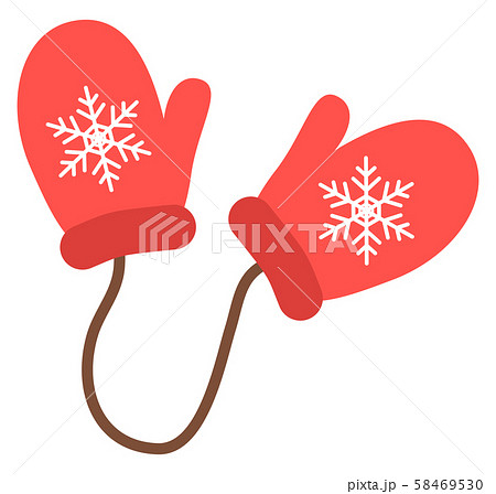 手袋 ミトン 防寒 かわいい 雪のイラスト素材