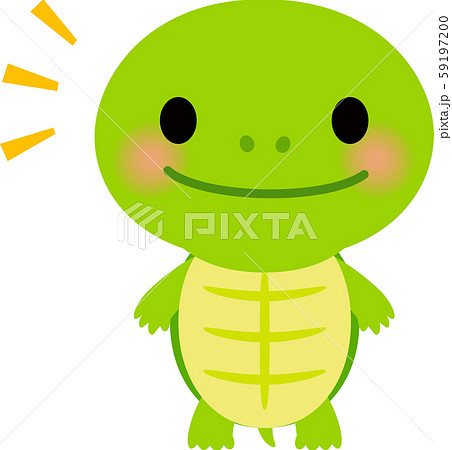 亀 笑顔 爬虫類 キャラクターのイラスト素材