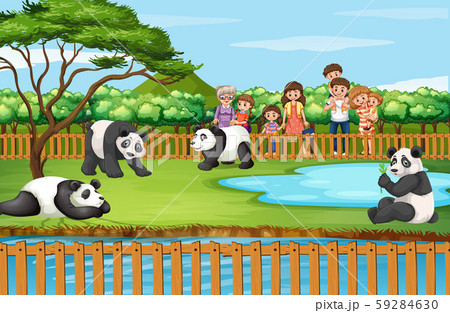 動物園 フェンス 垣根 柵のイラスト素材