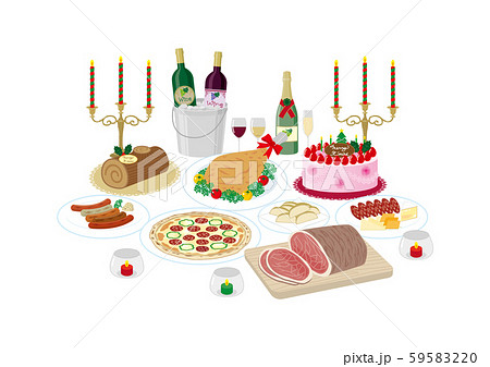 クリスマスディナーのイラスト素材