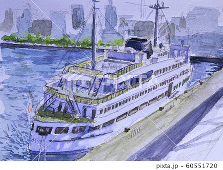 大さん橋 大桟橋 みなとみらい 豪華客船のイラスト素材 - PIXTA