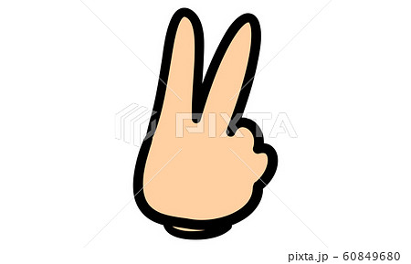 手 左手 チョキ ピースのイラスト素材
