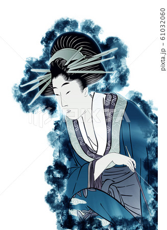 煙管を持つ女のイラスト素材