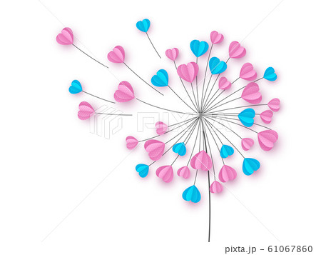 女性 たんぽぽ 綿毛 吹くのイラスト素材