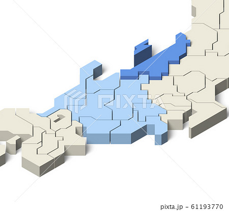 北陸地方 日本列島 日本地図 日本のイラスト素材