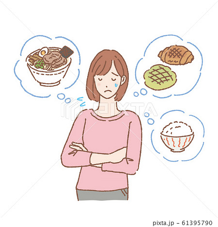 女性 食事 ベクター かわいいのイラスト素材