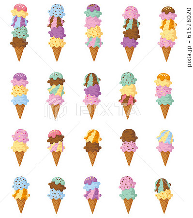 アイスクリーム かわいい イラスト カラフルのイラスト素材 Pixta
