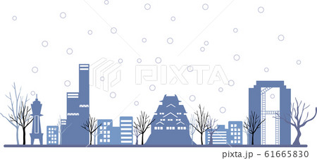 シルエット 大阪 日本 近畿のイラスト素材