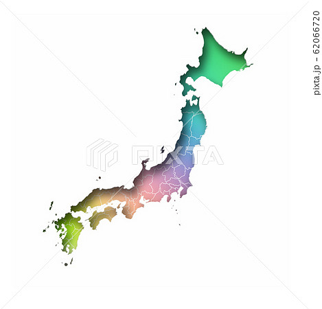 日本地図 日本 地図 都道府県のイラスト素材