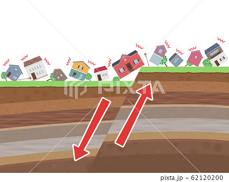 活断層のイラスト素材