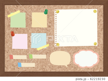 メモ 付箋 コルクボード ボードのイラスト素材