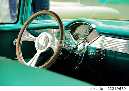 旧車 内装 レトロの写真素材